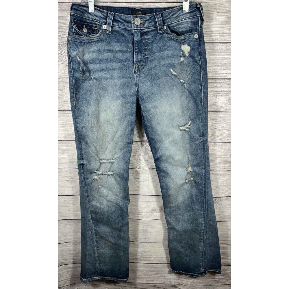 True Religion Joey Mid Rise Flare Distressed Jeans Women's‎ Size 32 Y2K